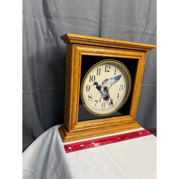 Wild Wings Wall Clock (Made in USA) Wooden Mantle Clock - Picture 2 of 6